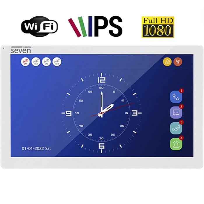 DP-7517FHDW - IPS white IP-відеодомофон Seven 10 дюймів з Wi-Fi