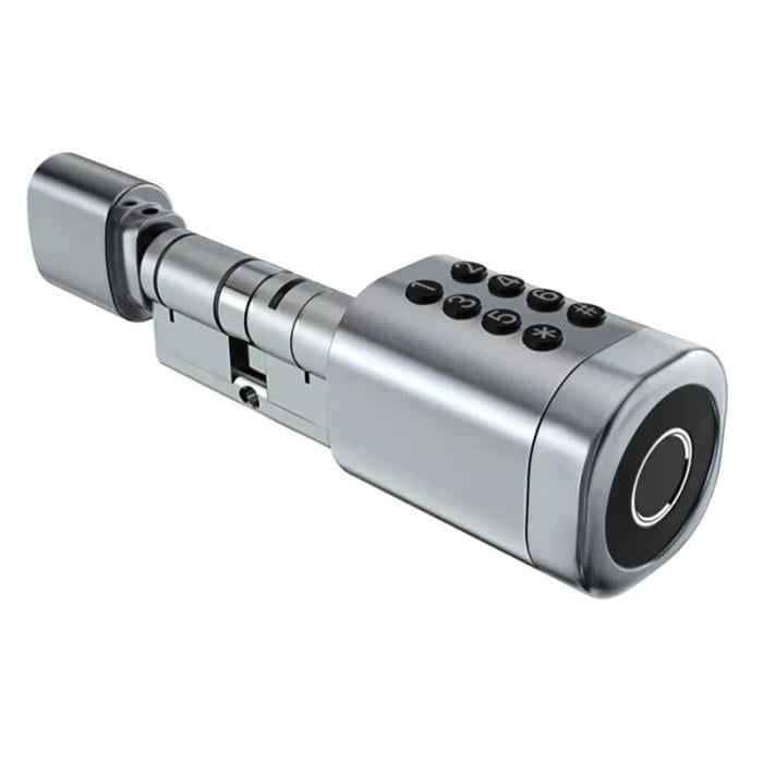 SL-7774BF silver розумний дверний біометричний замок (циліндр) Seven Lock