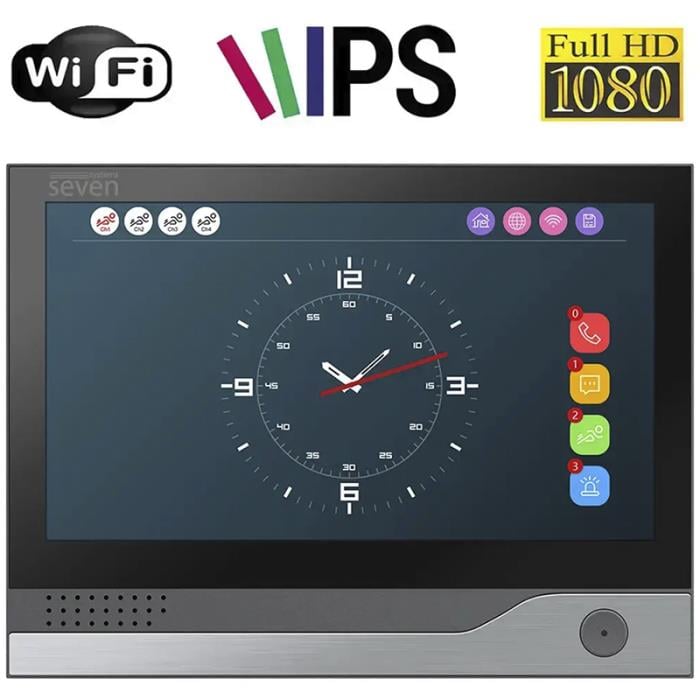 DP-7573 FHD black IP Wi-Fi відеодомофон Seven 7 дюймів