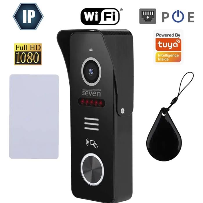 CP-7500FHD-WiFi black IP-вызывная панель Seven со встроенным считывателем карт Mifare