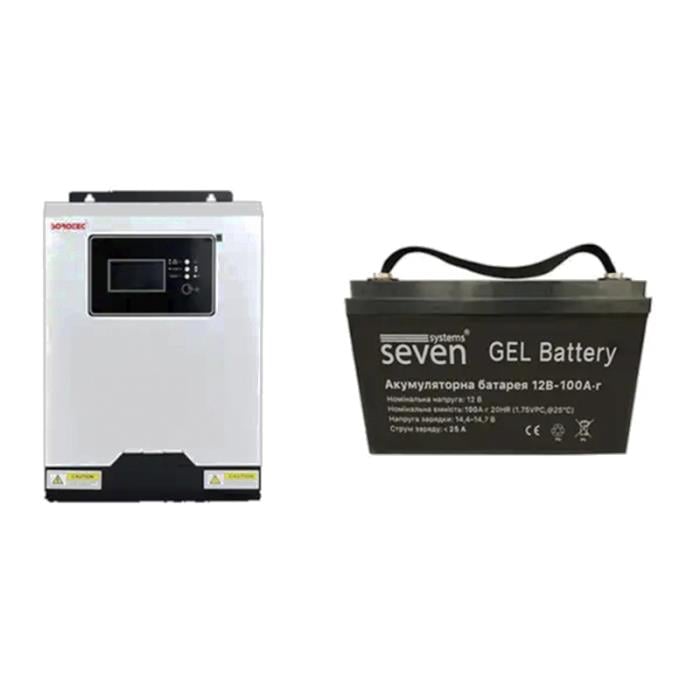 Комплект резервного живлення Sorotec REVO VM 1.2kW/12V з АКБ SEVEN Gel 12V/100Ah