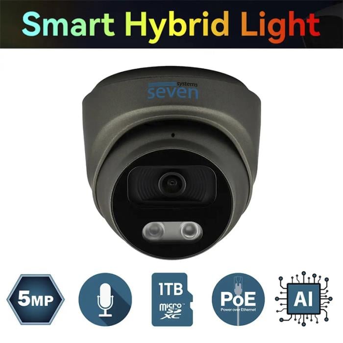 IP-7215PA-DL black 5Мп 2.8 мм IP видеокамера Seven с умной двойной подсветкой